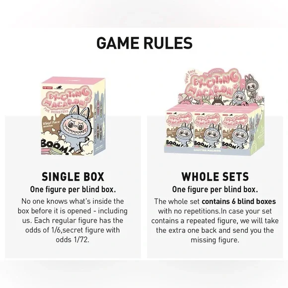 Full Case of 6 Pop Mart Exciting Macaron Vinyl Face Blind Box